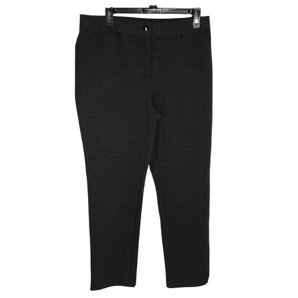 Chico's Womens Pants Size 1.5 Short Medium 10 Gray Premiere Ponte Faux Pocket - Picture 1 of 10